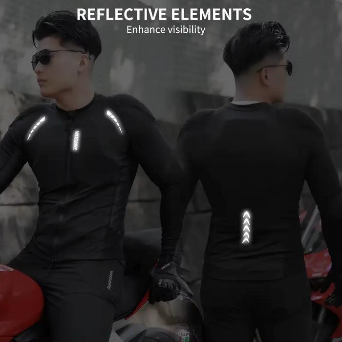 WOSAWE Veste de moto d'été respirante en maille, coupe ajustée et élastique, séchage rapide, confort optimal