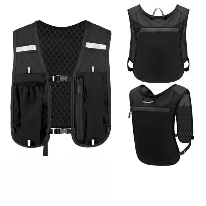 Gilet de rangement de bouteille d'eau sportif réfléchissant avec support pour téléphone pour course, randonnée et cyclisme unisexe occasions spéciales