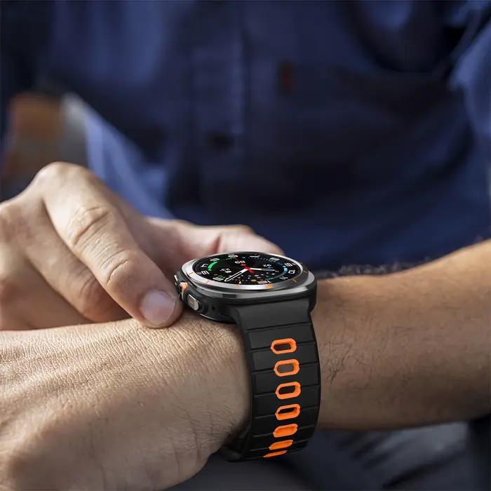 Bracelet sport en silicone bicolore officiel pour Samsung Galaxy Watch Ultra 47 mm (2025)