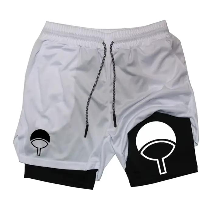 Shorts d'entraînement 2-en-1 pour hommes, séchage rapide, avec poche pour téléphone, pour l'été, la gym, les entraînements, extensibles et performants en polyester tricoté