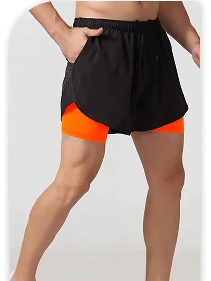 Short de course 2 en 1 pour hommes