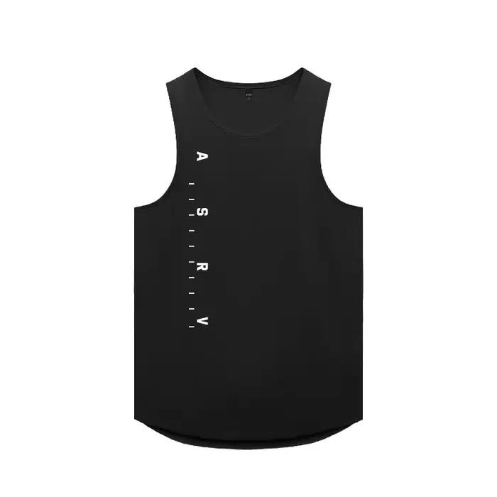 Débardeur sportif ASRV en nylon et élasthanne pour hommes, décontracté et respirant, idéal pour la course, le basket et le fitness, disponible en beige, bleu ou noir