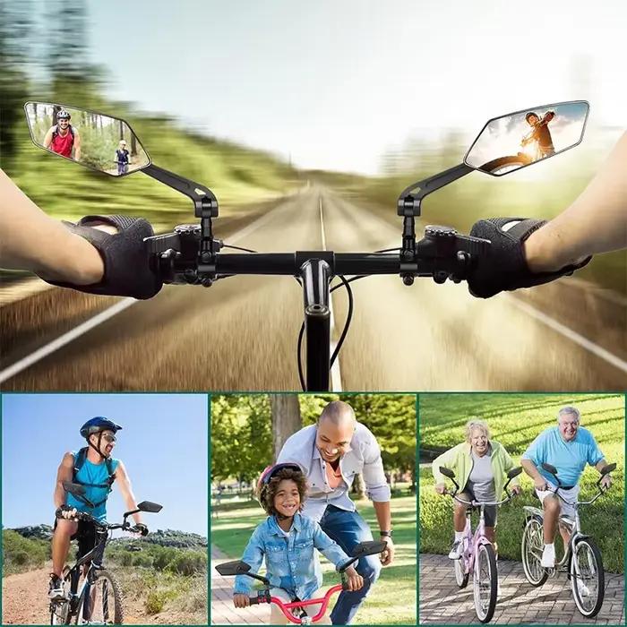 Rétroviseur de vélo réflecteur réglable rotatif guidon miroir clair