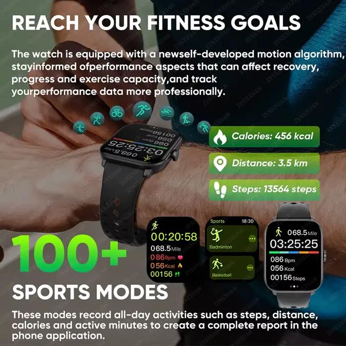 Montre Connectée Boxuxing Watch 5 Pour Hommes et Femmes, Écran AMOLED HD, Suivi GPS, Étanche, Moniteur de Fréquence Cardiaque, Fonction Voix Assistante, Plus de 100 Modes Sportifs