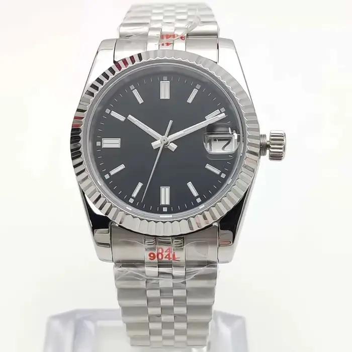 Montre automatique PARNSRPE en acier inoxydable avec cadran saphir lumineux pour homme occassions décontractées et professionnelles