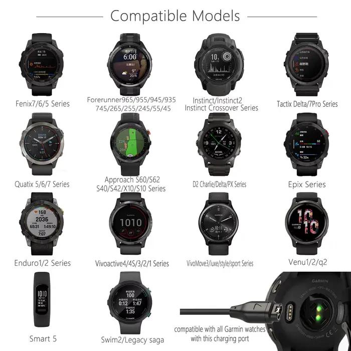 Chargeur USB C compatible avec Garmin Watch