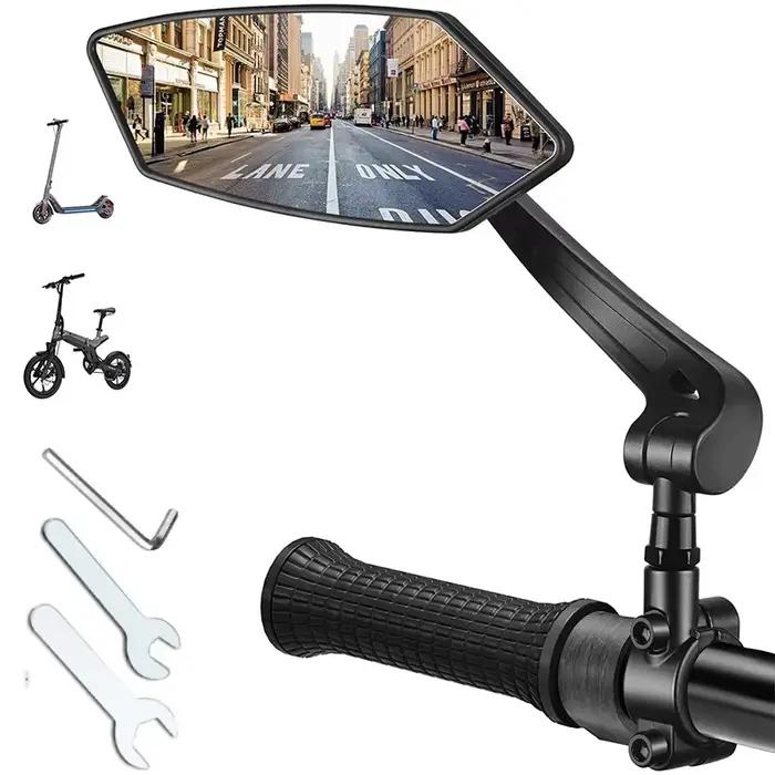 Rétroviseur de vélo réflecteur réglable rotatif guidon miroir clair