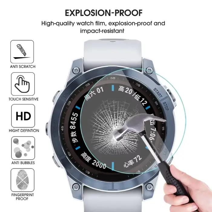 Verre trempé pour Garmin Fenix 7S 7X 6S 6X Pro saphir 5S HD protecteurs d'écran Film anti-rayures pour accessoire Fenix5 6 7
