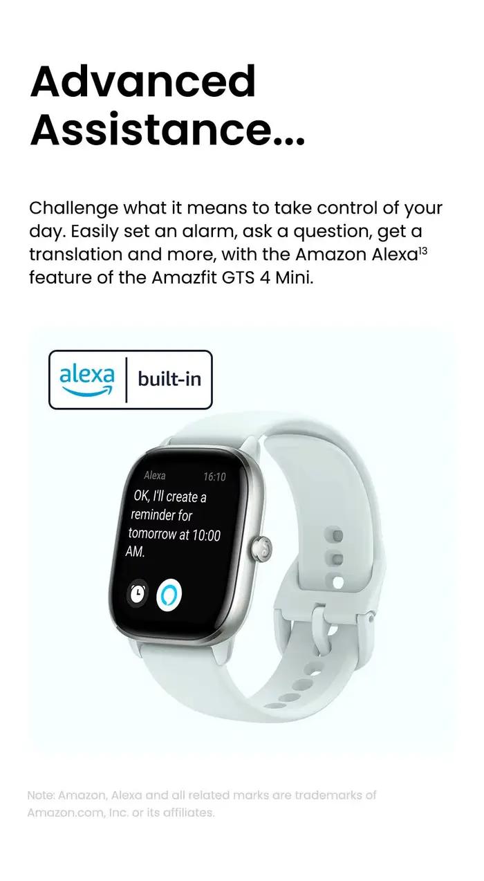 Mini montre intelligente originale Amazfit GTS 4 - plus de 120 modes sportifs Écran AMOLED HD 1