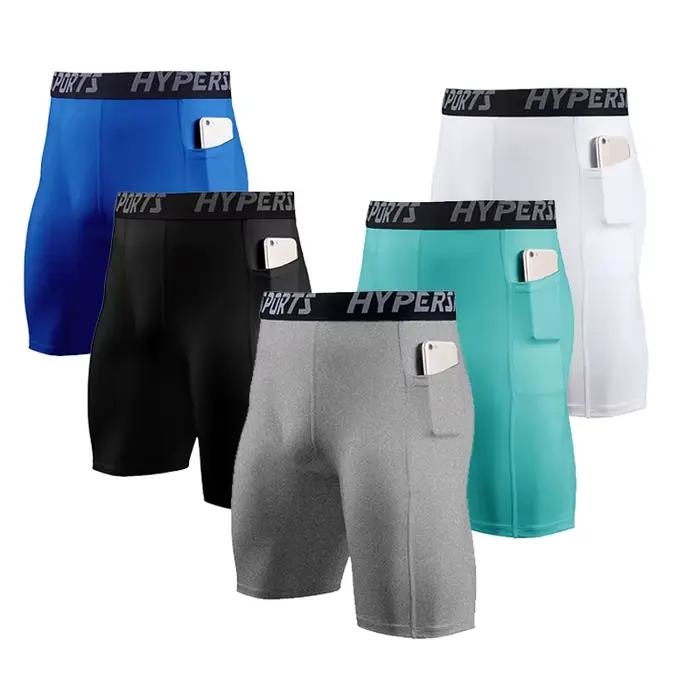 Leggings de course courts à séchage rapide pour hommes leggings de compression shorts de fitness pour hommes troncs de course polyesters élasthanne pour hommes ocassions spéciales course à pied跑步停止符号线部分翻译如下： ###TITRE### 跑步短裤快速干式运动紧身裤压缩短裤健身短裤男式聚酯氨纶特制短裤特别场合跑步专用