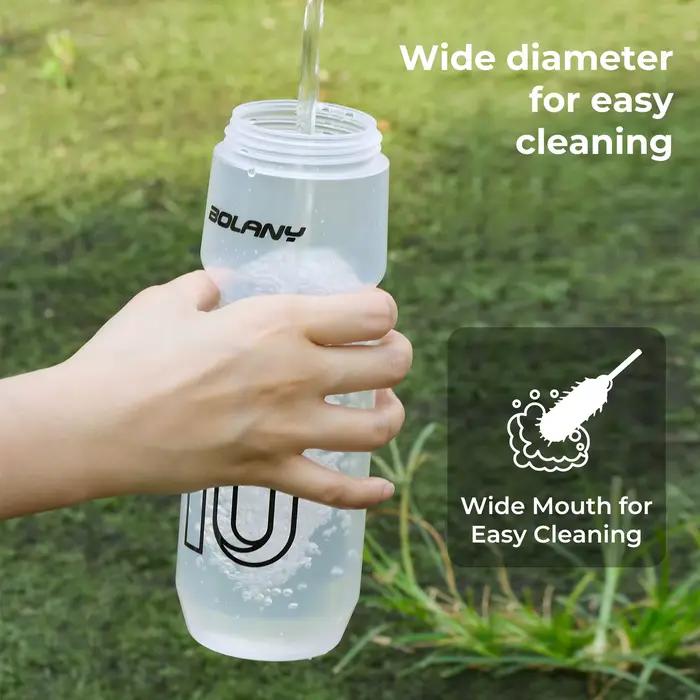 BOLANY bouteille de sport 10ème caoutchouc plastique Transparent avec couvercle