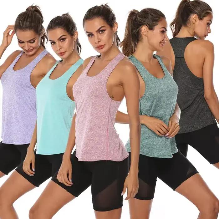 Débardeur en polyester sportif sans manches de MODX pour femmes, entraînement, course à pied, fitness, séchage rapide et respirant pour l'été