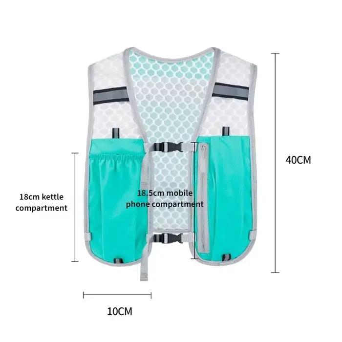 Gilet de rangement de bouteille d'eau sportif réfléchissant avec support pour téléphone pour course, randonnée et cyclisme unisexe occasions spéciales