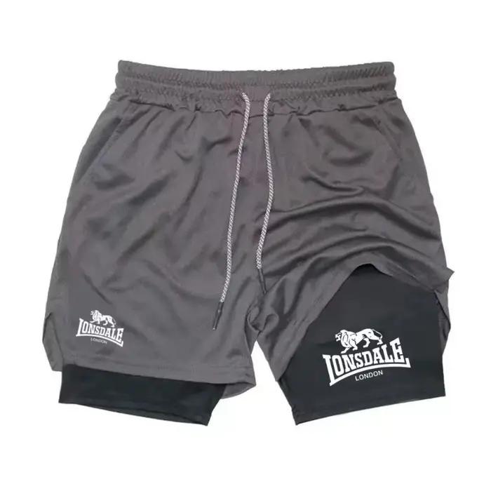 Short de course imprimé 2 en 1 pour hommes