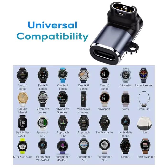 Adaptateur de câble de chargement pour Garmin Fenix 8 7 7S 7X 6S 6 Forerunner 955 965 970 740 instinct 3 2 2X 2S USB-C