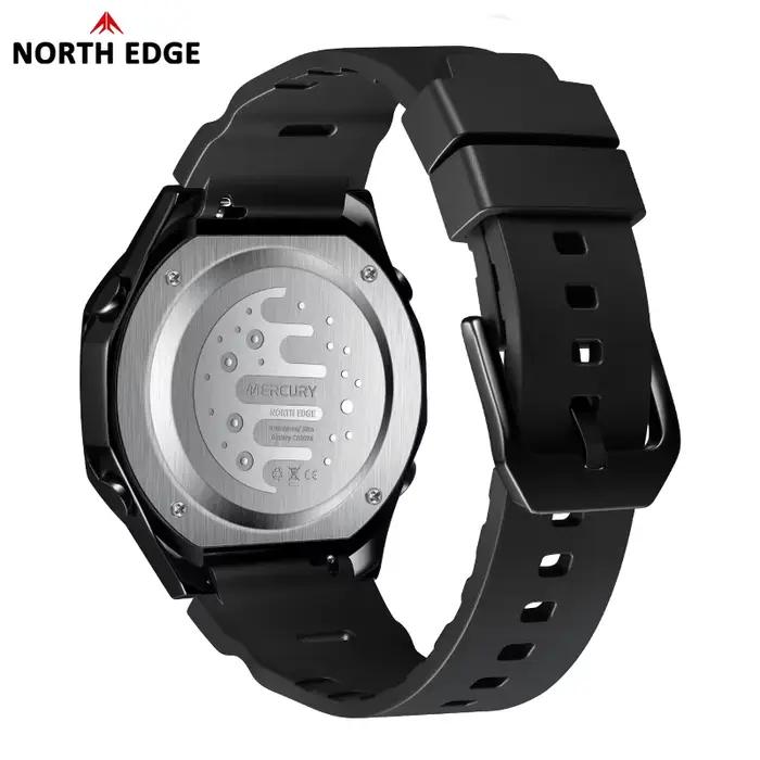 NORTH EDGE MERCURY Montre numérique militaire pour homme, chronomètre, étanche 50M, montres de sport, heure mondiale, montre-bracelet LED, Reloj Hombre