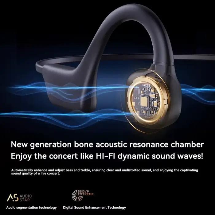 Écouteurs à Conduction Osseuse Étanche IPX8 MP3 32 Go Bluetooth 5.4 avec Micro pour la Natation