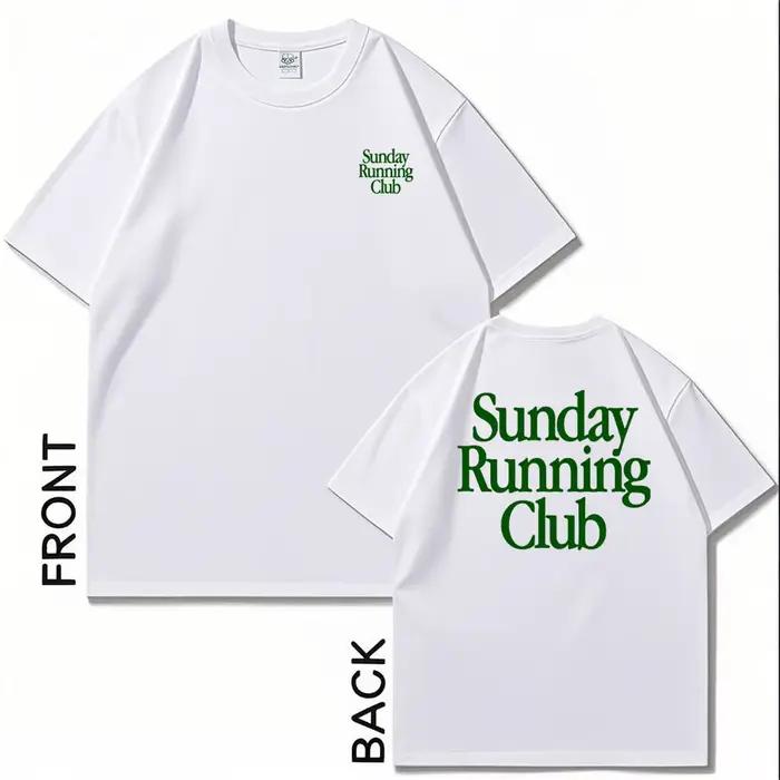 Sunday Running Club T-Shirt imprimé sport haut décontracté pour le Jogging quotidien hommes femmes col rond coton