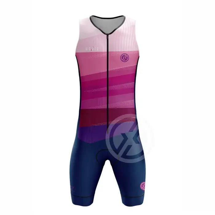Combinaison de cyclisme en fibre Trisuit trempée sans manches avec coussin de pantalon en éponge pour hommes, vêtements de vélo une pièce, ensembles d'équipe professionnelle pour sorties et compétitions