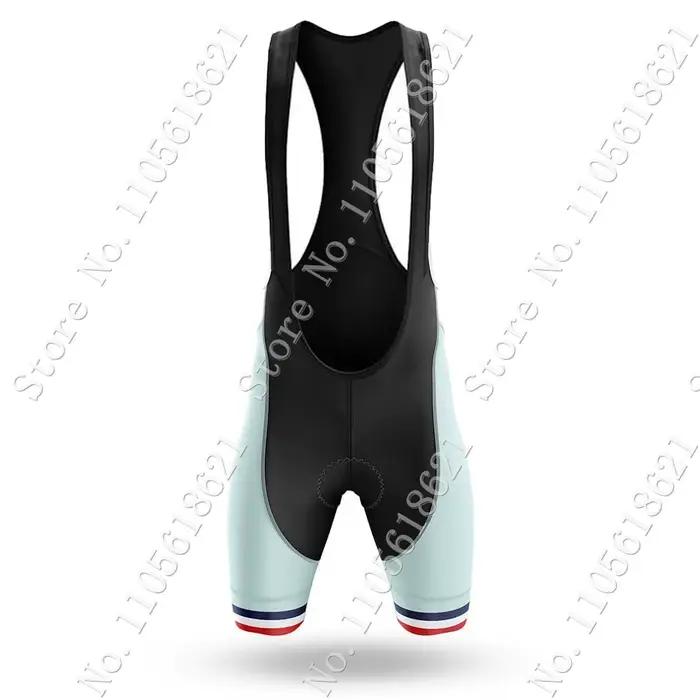 Ensemble Maillot et Cuissard Cyclisme Homme Équipe Nationale de France 2026 Manches Courtes Vêtements Français Vélo de Route VTT