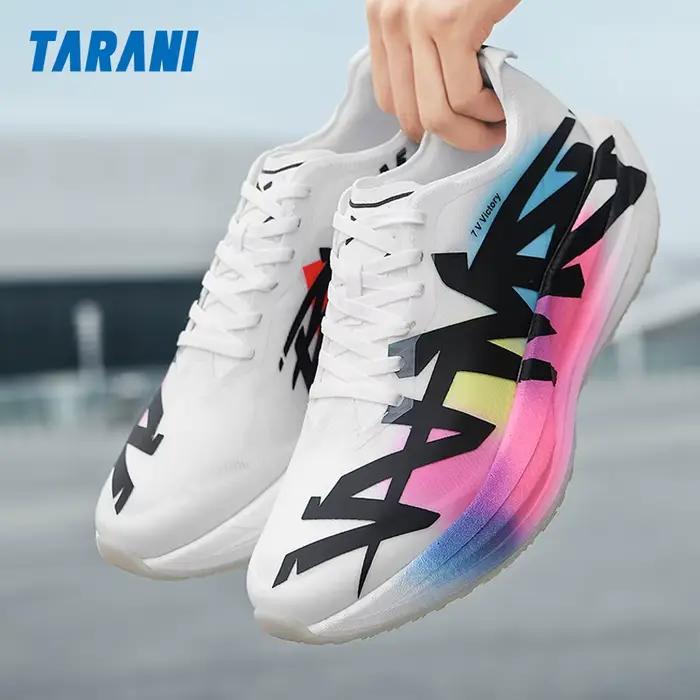Chaussures de course Marathon pour hommes et femmes, baskets athlétiques légères et respirantes avec coussin Popcorn, antidérapantes, pour l'entraînement et le jogging