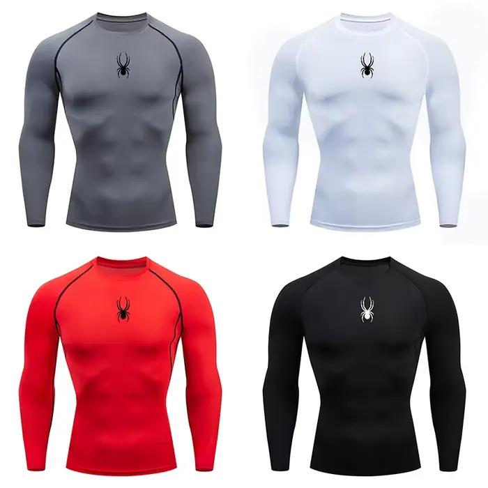 T-shirt de fitness à manches longues pour hommes