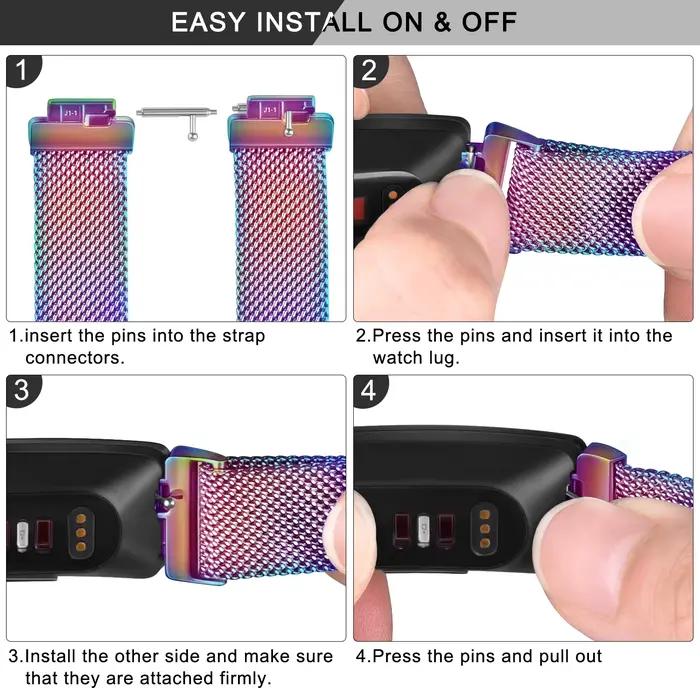 Bracelet de montre magnétique en métal pour Fitbit inspire/inspire 2/inspire 3