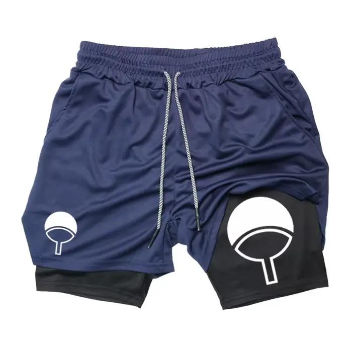 Shorts d'entraînement 2-en-1 pour hommes, séchage rapide, avec poche pour téléphone, pour l'été, la gym, les entraînements, extensibles et performants en polyester tricoté