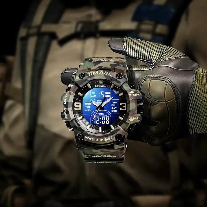 Montres militaires hommes montre de Sport étanche réveil double temps