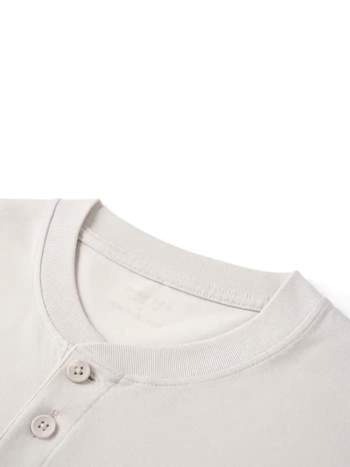 SIMWOOD Nouveauté Été 2026 T-shirts Homme en Tissu Sorona 230 g/m² Col Henley Grandes Tailles Vêtements de Marque