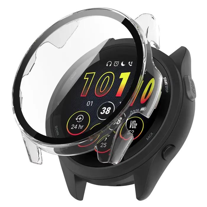 Étui rigide protecteur d'écran en verre trempé housse de protection pour Garmin Forerunner 165 / 165 Music