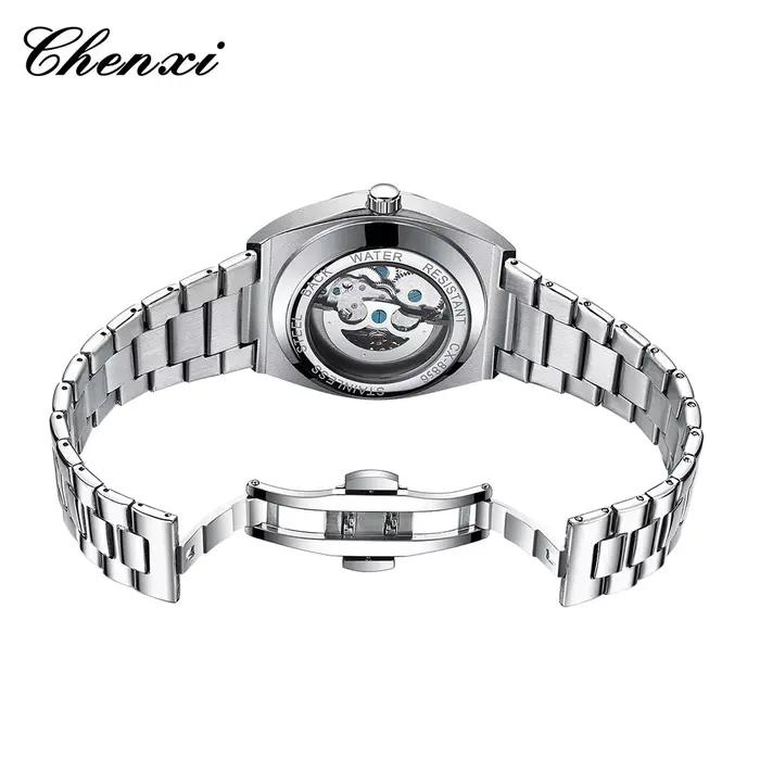 Montres-bracelets mécaniques en acier inoxydable pour hommes