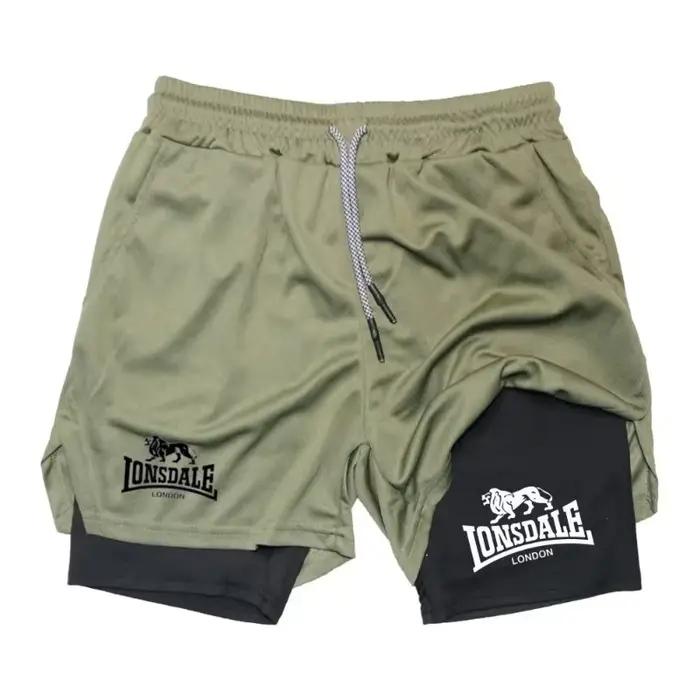 Short de course imprimé 2 en 1 pour hommes
