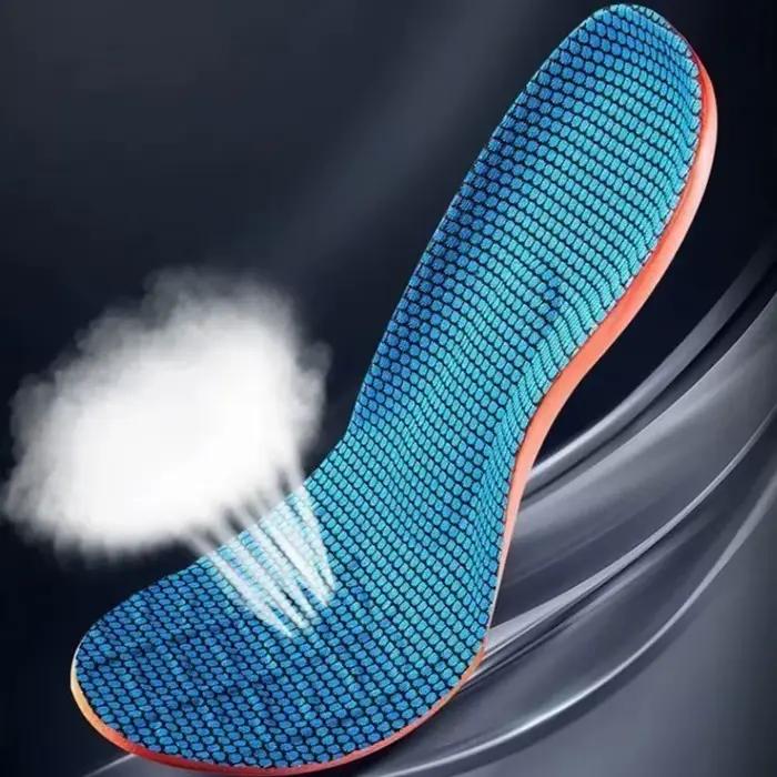 1pair Elasticity Shock Absorption Breathable Running Orthopedic Insoles
