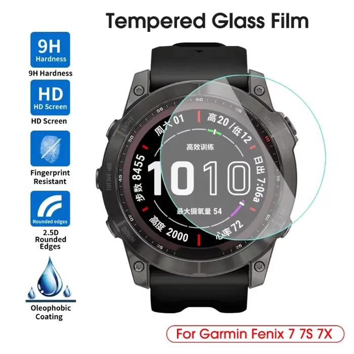 Verre trempé pour Garmin Fenix 7S 7X 6S 6X Pro saphir 5S HD protecteurs d'écran Film anti-rayures pour accessoire Fenix5 6 7
