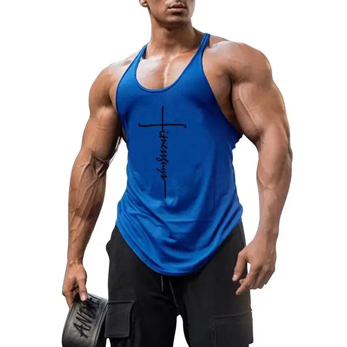 Débardeur de sport sans manches pour hommes, vêtement de marque, à la mode, pour musculation, Fitness, entraînement, chemise