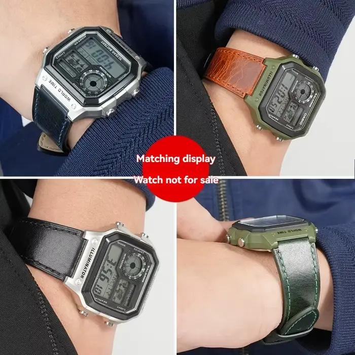 Pour Casio petit bracelet carré AE1200 AE-1300/F-108/W-216H/W-218/WS-1400 W-737H Hretro