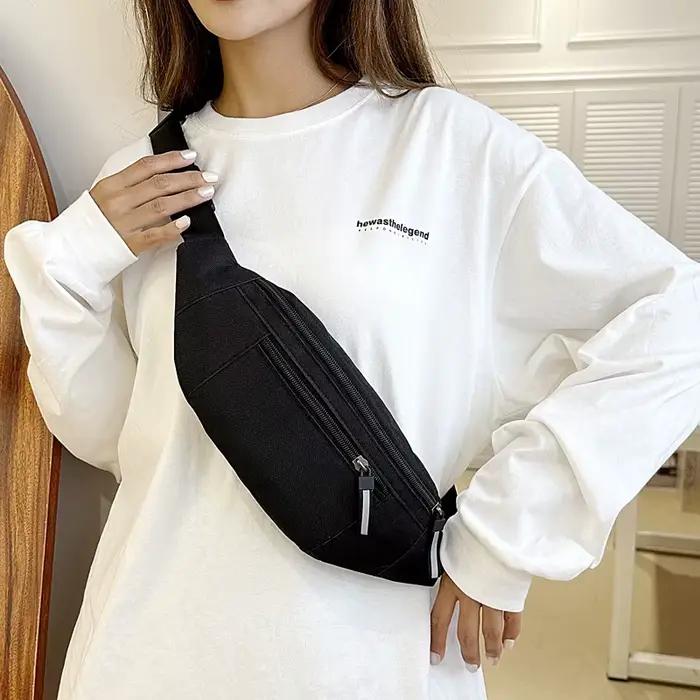 Sac banane de sport unisexe en nylon pour course, voyage et entraînement mains libres femmes hommes occasions quotidiennes