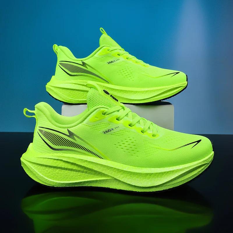 Chaussures de course pour hommes, baskets de sport respirantes, légères et confortables, avec coussi