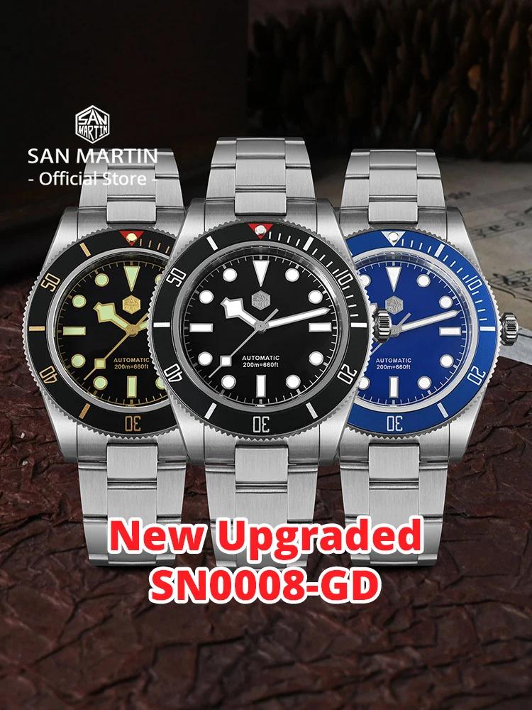 San Martin – montre de plongée rétro de luxe pour hommes, 40mm BB58, NH35, automatique, mécanique, s