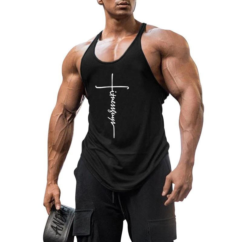 Débardeur de sport sans manches pour hommes, vêtement de marque, à la mode, pour musculation, Fitness, entraînement, chemise