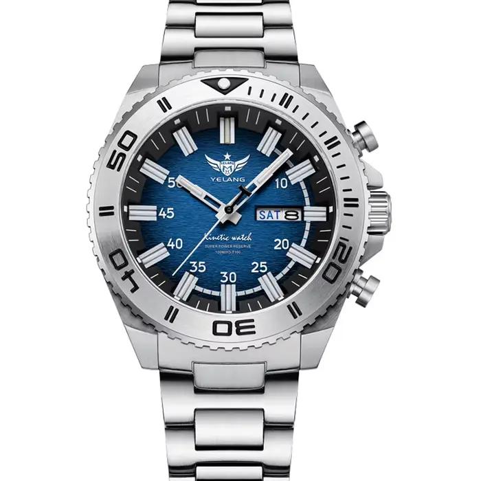 Montre de plongée pour homme Yelang V1035 44 mm, montre à énergie cinétique, marque Human Kinetic, é
