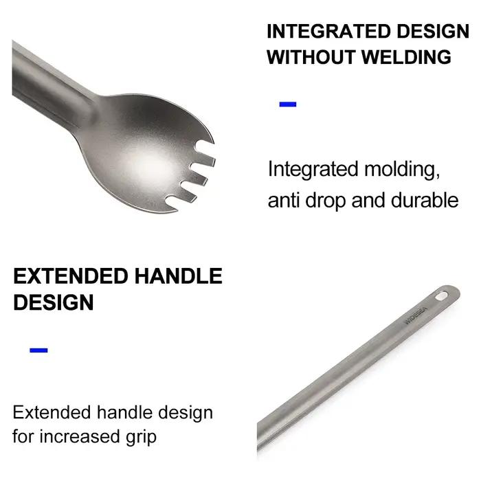 Widesea Camping titane Spork cuillère extérieur fourchette légère vaisselle Portable pique-nique ran