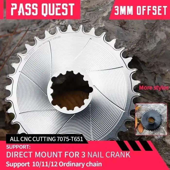 PASS QUEST 3 clous 3mm décalage AERO rond étroit large plateau montage Direct manivelle gravier vélo