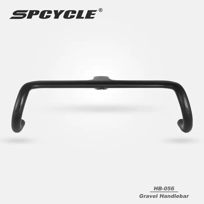 Guidon de vélo de route SPCycle Aero Carbon Gravel avec câble entièrement intégré, 28,6 mm, tige de