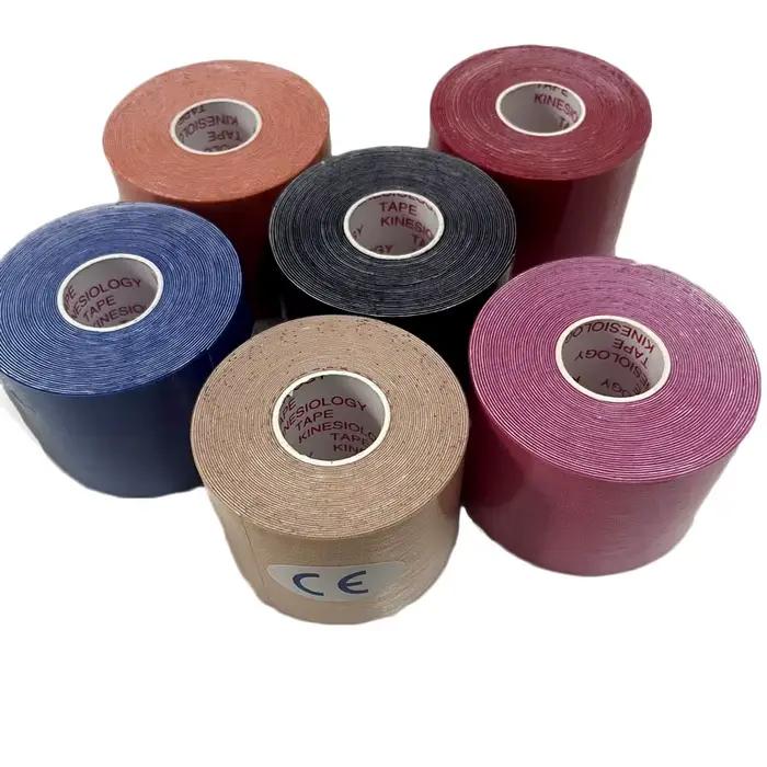 Bande de kinésiologie auto-adhésive en 6 rouleaux, strapping adhésif sport,bande élastique pour le S