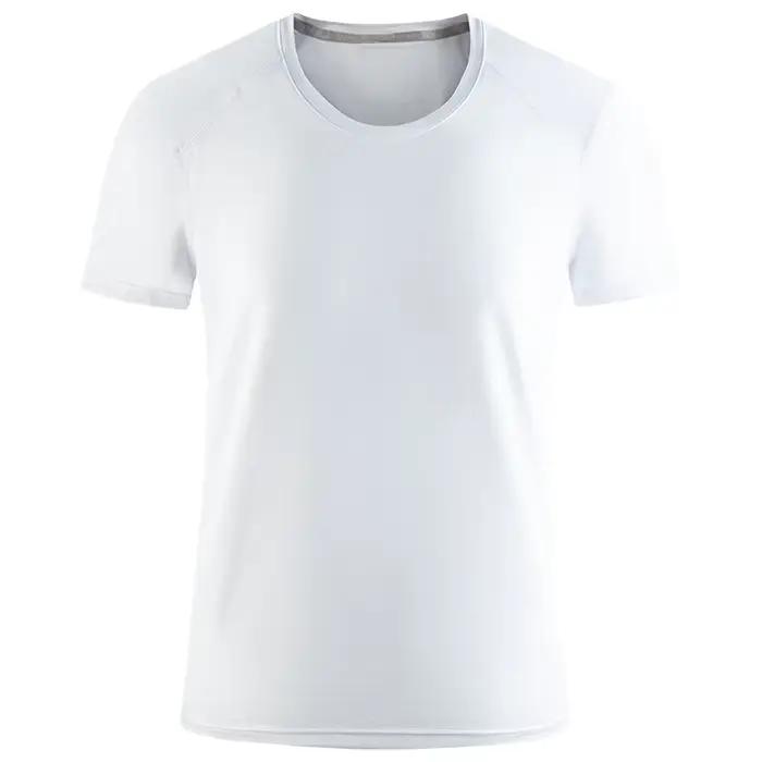 T-shirt de sport de compression à séchage rapide pour hommes, chemise de course de gym, broderie de
