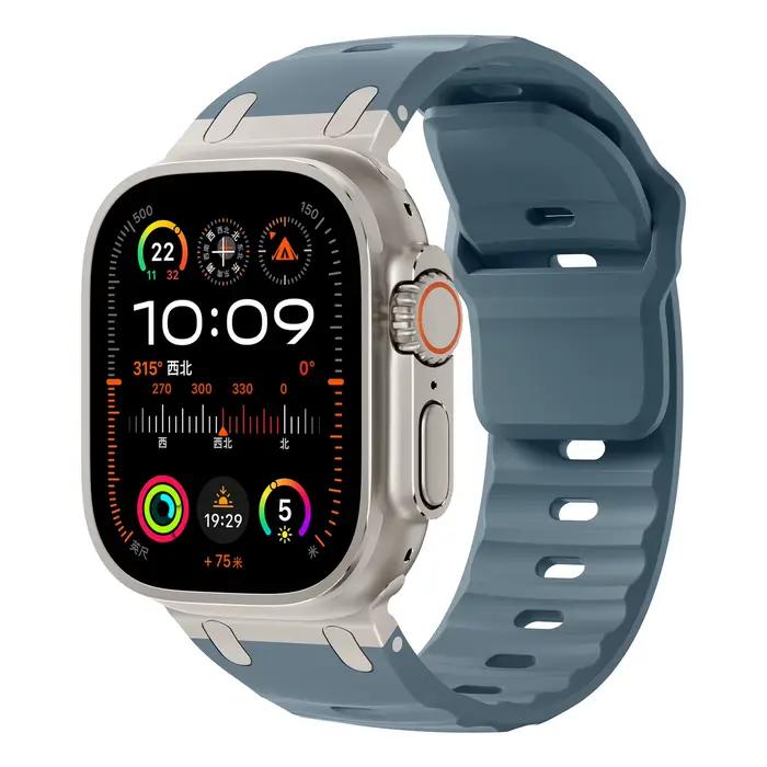 Bracelet de Sport en Silicone pour Apple watch ultra 2, 49mm 44mm 45mm, bracelet correas en acier in