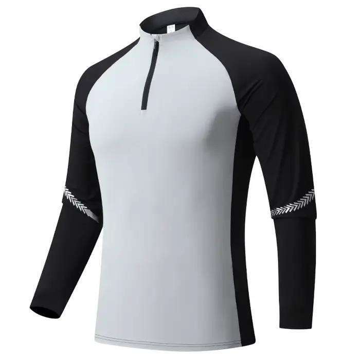 Chemise de sport à manches longues pour hommes, pulls athlétiques, entraînement de fitness, course à