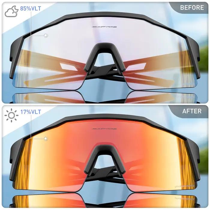 Kapvoe-Lunettes de soleil photochromiques de cyclisme pour hommes et femmes, lunettes de cyclisme, l